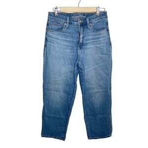 Universal Thread Highest Rise Waist Straight Leg Crop Denim Blue Jeans Size 4/27